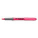 A pink Bic Brite Liner highlighter pen with a black chisel tip.