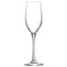 A close-up of a Chef & Sommelier Sequence clear wine glass with a long stem.