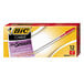 A box of 12 Bic Cristal Xtra Smooth ballpoint pens with a red label.