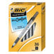 A box of 36 Bic black medium point Xtra Comfort pens.