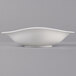 A white bowl with a curved edge on a white background.