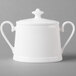 A Villeroy & Boch white bone porcelain sugar bowl with a cover.