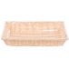A Tablecraft rectangular woven rattan-like basket on a white background.