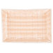 A white rectangular woven rattan-like basket with Tablecraft 1189W bread baskets.