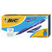 A box of 12 Bic Gel-ocity blue ink gel pens.