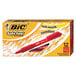 A red box of Bic Soft Feel retractable ballpoint pens.
