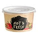 A white Choice paper container with a lid and white text reading "hot and fresh"