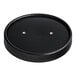 A black round Choice paper lid with two vent holes.