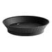 A black round pan with a hole on a white background.