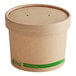 A brown EcoChoice paper food container with a vented lid.