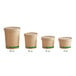 A row of EcoChoice kraft paper food containers with vented lids.