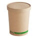 A brown EcoChoice paper food container with a vented lid.