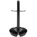 A black plastic tray with a black pole.