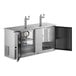 A stainless steel Avantco beer dispenser with two beer taps.