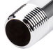 A T&S silver metal riser assembly with black connections.
