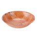A close-up of a Thunder Group woven wood salad bowl.