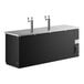 An Avantco black rectangular beer dispenser with two silver metal tap towers.