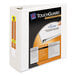 A white Avery TouchGuard clear view binder with a label on the front.