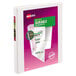 A white Avery® durable view binder with 1/2" slant rings and a clear cover.