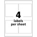 A sheet of white Avery UltraDuty GHS chemical labels with four labels.