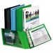 A row of blue Avery Protect and Store mini binders with round rings.