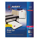 A white box of Avery Print-On Dividers with a red label.