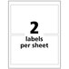 A package of 100 white Avery UltraDuty GHS chemical labels for pigment-based inkjet printers with two labels per sheet.