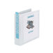 A white Avery Economy Showcase view binder with a blue and white label on the front.