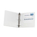 A white Avery Economy Showcase view binder with a paper in it.