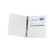 A white Avery economy view binder with round rings and a silver metal hinge.