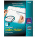 A package of Avery clear Index Maker dividers with a blue and red logo.