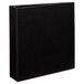 An Avery black binder with a black cover.