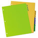 Avery pre-printed plastic dividers with yellow and green tabs.