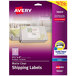 A package of Avery matte clear inkjet printer shipping labels.