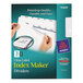 A hand holding a box of white Avery clear index maker dividers.