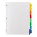 A white file with Avery multi-color tabs on it.