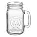 A clear glass Libbey mason jar with a handle and the County Fair logo.