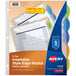 A plastic folder with Avery Style Edge translucent plastic 5-tab dividers with blue and green labels.