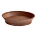 A brown plastic diner platter with a base.