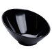 A close up of a black GET Elegance melamine bowl.
