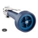 A T&S JeTSpray pre-rinse spray valve with a blue and silver wheel and rubber ring on the blue hose.