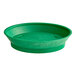 A green plastic diner platter with a base.