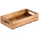 A Tablecraft acacia wood serving crate with four compartments.