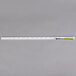 An Avantco LED light bulb with a white rectangular base and a black and yellow handle.