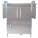 A Jackson RackStar stainless steel conveyor dishwasher with two doors.