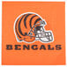 A Creative Converting Cincinnati Bengals luncheon napkin with a helmet design.