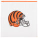 A Creative Converting Cincinnati Bengals luncheon napkin with a football helmet on it.