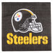 A Creative Converting Pittsburgh Steelers luncheon napkin with a black and yellow helmet design.