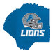 A stack of Creative Converting Detroit Lions luncheon napkins with a football helmet logo.