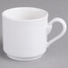 A Villeroy & Boch white porcelain coffee cup with a handle.
